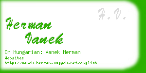 herman vanek business card